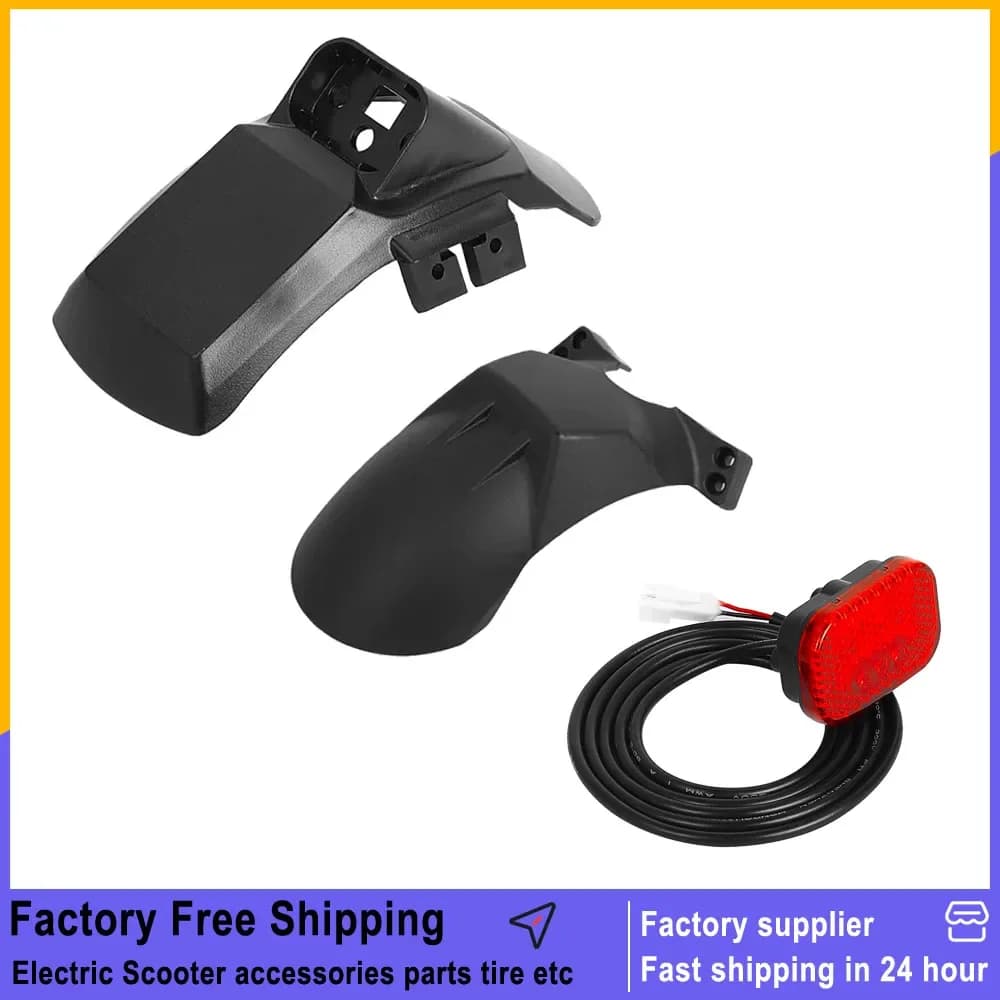 Kit Parafango Anteriore e Posteriore con Luce Posteriore per Monopattino Elettrico Kukirin G2 Pro 2024, Parti in Plastica Antispruzzo