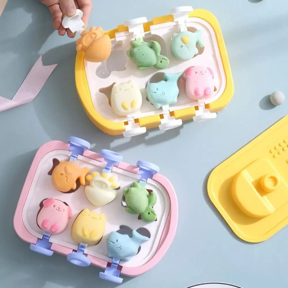 Divertente Stampo in Silicone per Gelato a Forma di Barca, Vassoio per Cubetti di Ghiaccio a 6 Fori, Riutilizzabile, Facile da Sformare, Contenitore per Ghiaccio Estivo