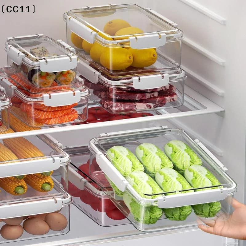 Contenitori per Frutta e Alimenti Freschi, Organizzatore Trasparente per Frigorifero, Contenitore Multifunzione per Preparazione Pasti e Pranzo〔CC11〕