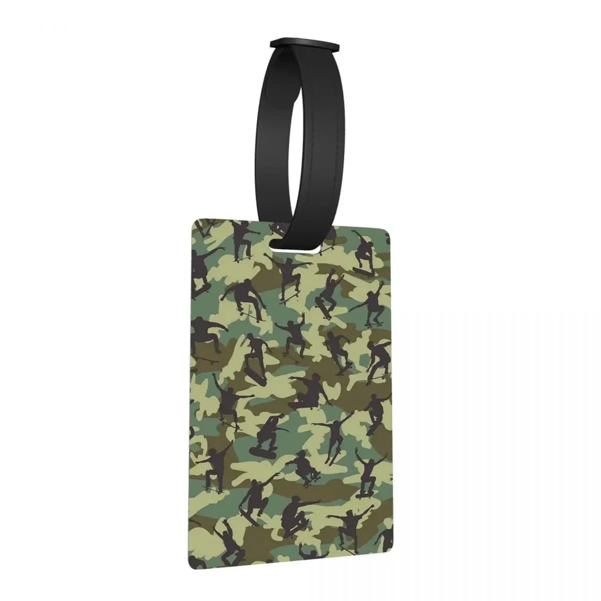 Skater Camo WOODLAND Etichette per bagagli Accessori per valigie Viaggi Carino Bagagli Imbarco Tag Porta etichette ID Nome Indirizzo
