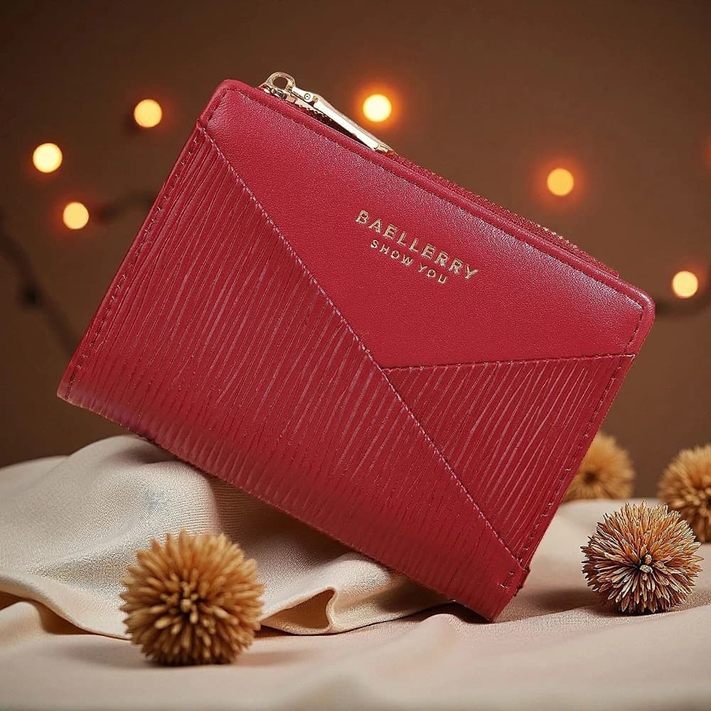 Baellerry Portafoglio piccolo da donna in stile coreano - Tasca con cerniera in pelle PU, mini portacarte per gli elementi essenziali quotidiani