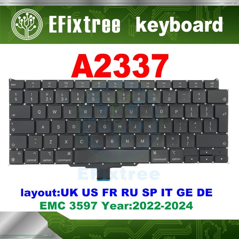 Tastiera portatile originale nuovissima per MacBook Air 13 "A2337 per tastiera Keycap Sostituisci e riparazione EMC 3598 Anno 2020-2024