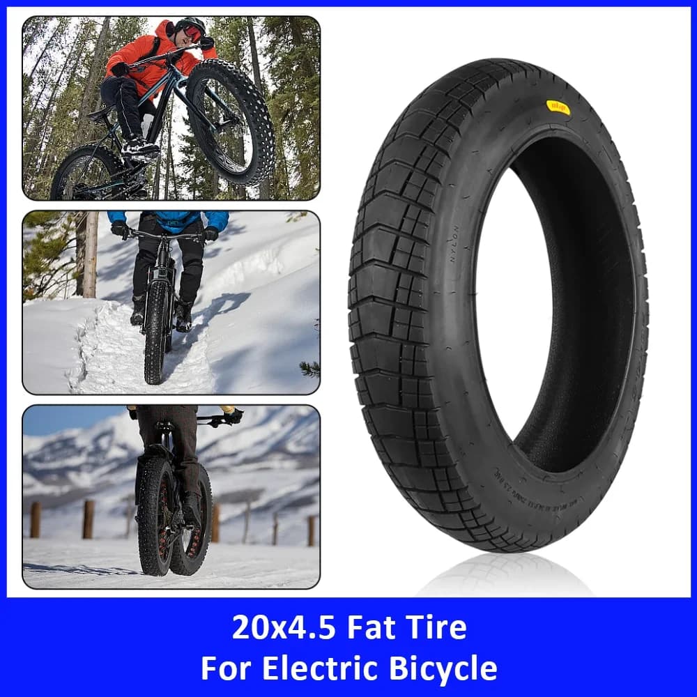 Pneumatico per Fat Bike 20x4.5 Pollici, Antiscivolo, in Gomma Rinforzata, Universale per Bici Elettriche, MTB, Accessori di Ricambio per Neve e Spiaggia