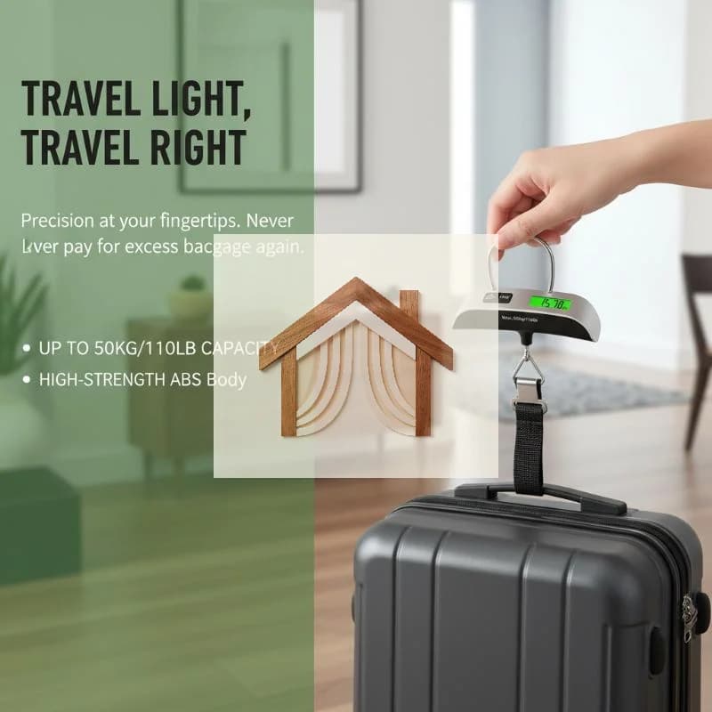 Mini Portable Digital Luggage Scale Handheld Hanging Baggage Weigher 50kg 110lb for Travel Business Trip