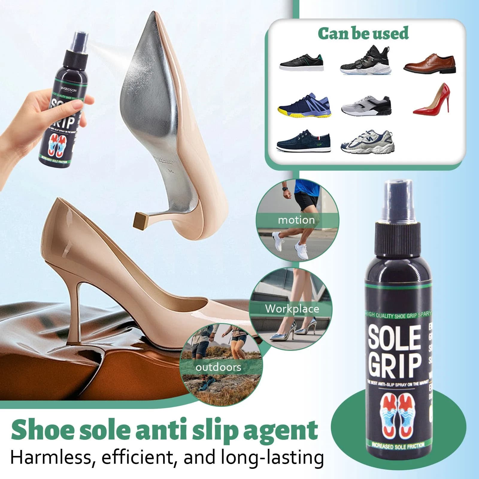 100ml Anti-slip Shoe Sole Spray, Anti-slip Nebulizer for Sneakers, Football Shoes, Golf, Tennis, Volleyball, Better Traction