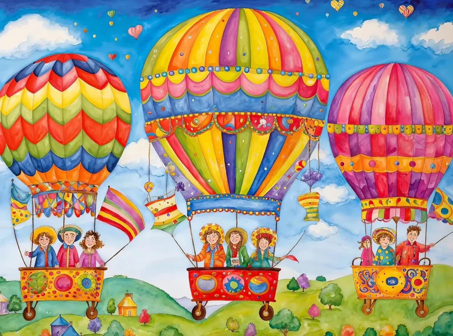 Puzzle di Mongolfiere per Godersi il Paesaggio, 500/1000/1200/2000 Pezzi, Giochi per Attività Familiari, per Sala Giochi, Camera da Letto, Decorazione Casa