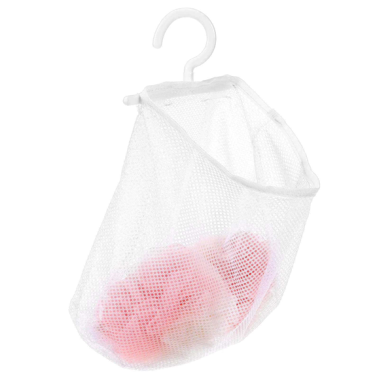 Multi-purpose Mesh Storage Bag Slim Breathable Hanging Clothespin Laundry White Foldable Kitchen Bathroom Travel