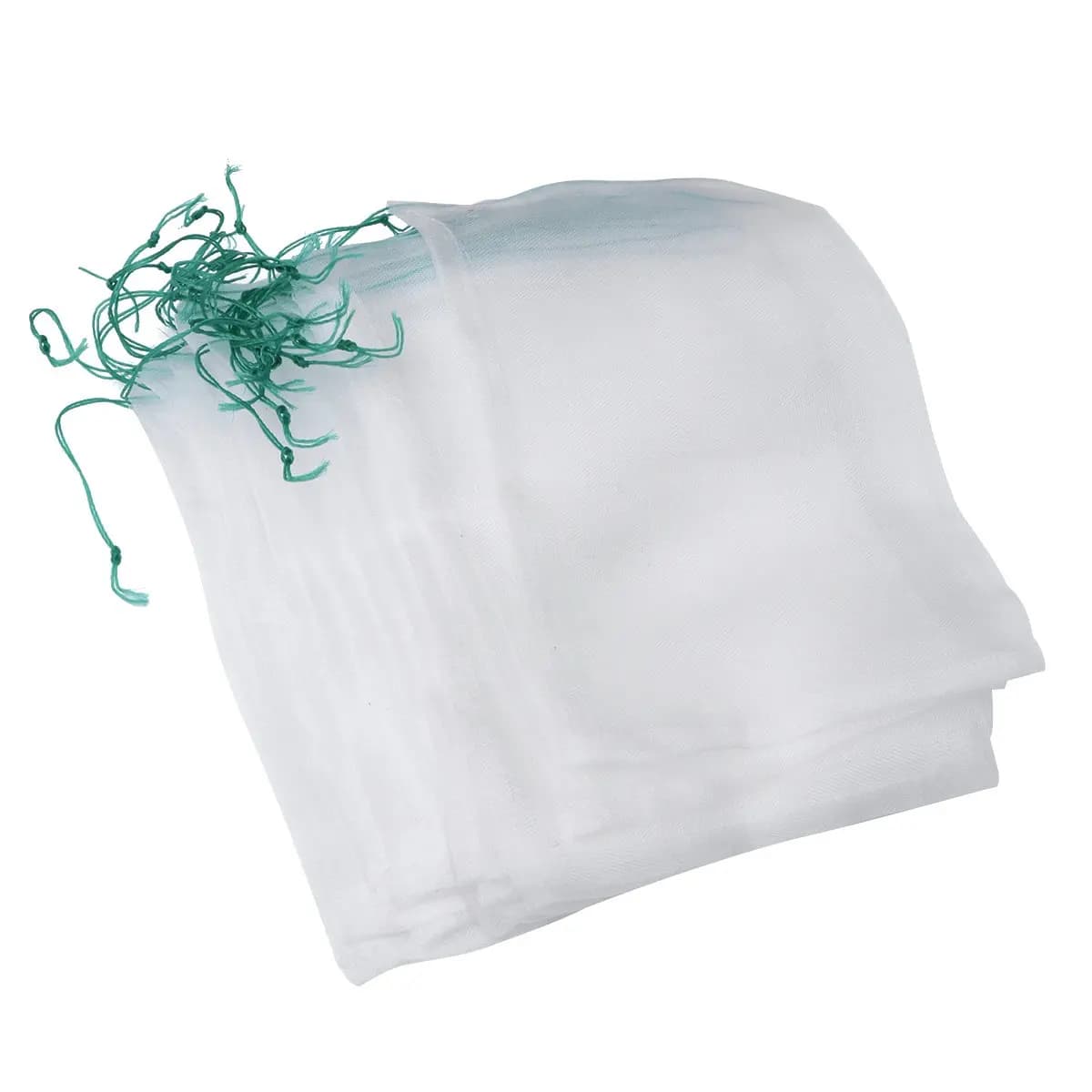 50 Sacchetti a Rete per Isolamento Piante da Frutto, Controllo Parassiti da Giardino, Traspiranti, Riutilizzabili, Rete Barriera Contro Insetti, Uccelli e Animali, con Corda Verde