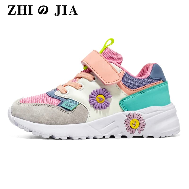 Autunno Cute Girls scarpe Casual Sneakers in rete bianca moda bambini scarpe sportive Tenis Running Student Kids Summer Sock calzature