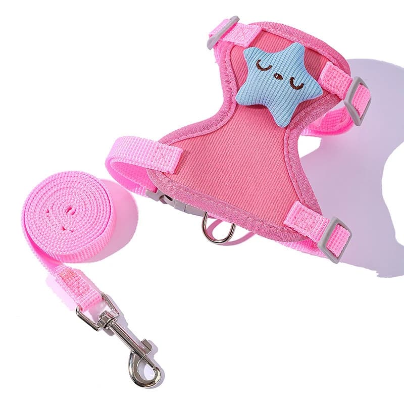 Dog leash, cute colorful harness for small dogs, cat and dog set, rabbit leash in stock