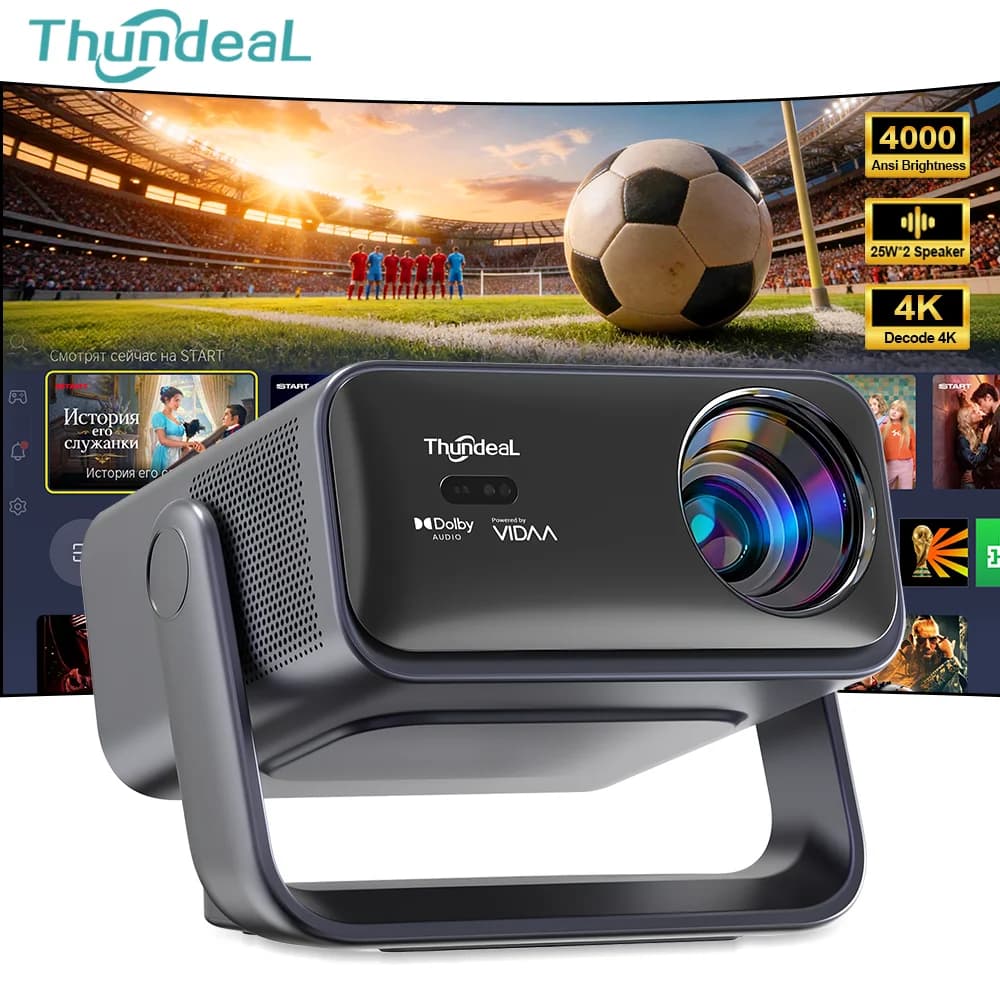 ThundeaL TD99W VIDAA Live TV Smart Projector 4000Ansi 4K 50W Dolby WiFi Full HD 1080P Home Theater Outdoor Movie Video Projector