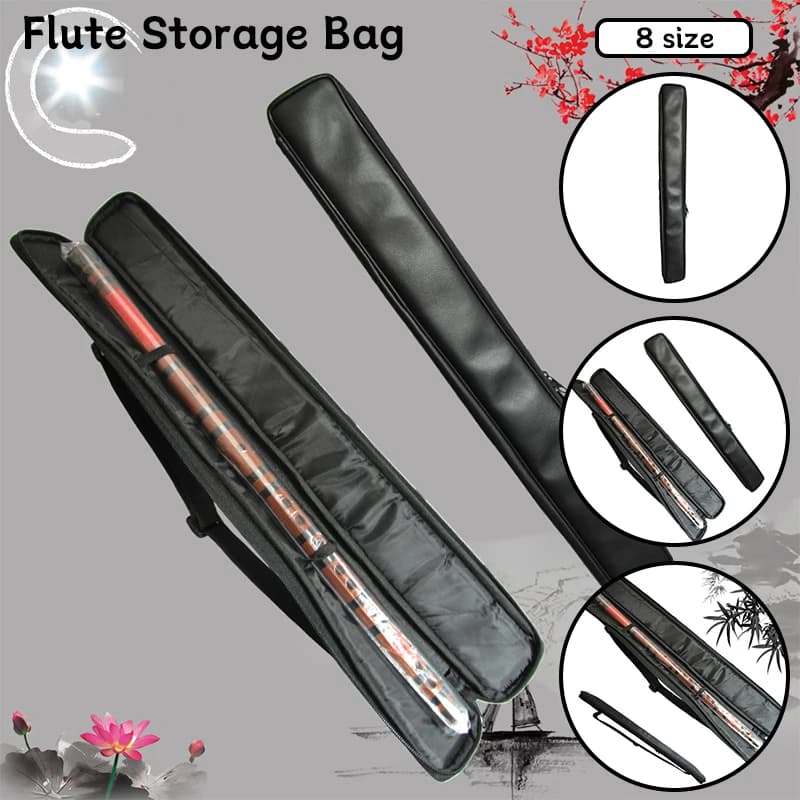 Waterproof Thickened Leather Flute Bag Vertical Stand Storage Case for Flute, Piccolo, Saxophone & Wind Instruments