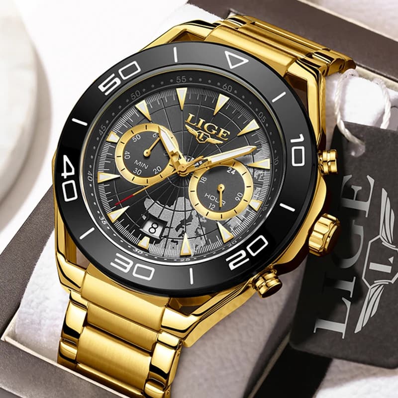 LIGE Orologi di Lusso da Uomo di Alta Gamma, Orologio Casual da Business, Moda Maschile, Impermeabile, Militare, Orologio da Polso al Quarzo, Montre Homme