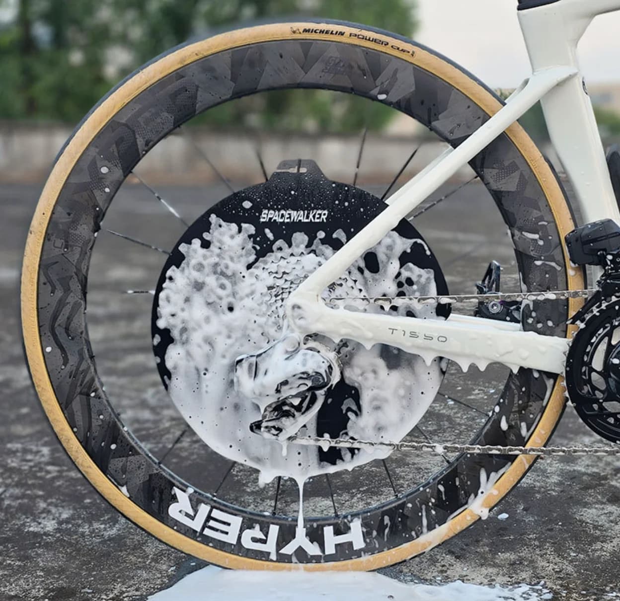 Copertura di protezione per la pulizia dei freni a disco per lavaggio moto della bicicletta Copertura della ruota della protezione anti-grillo per mountain bike da strada MTB