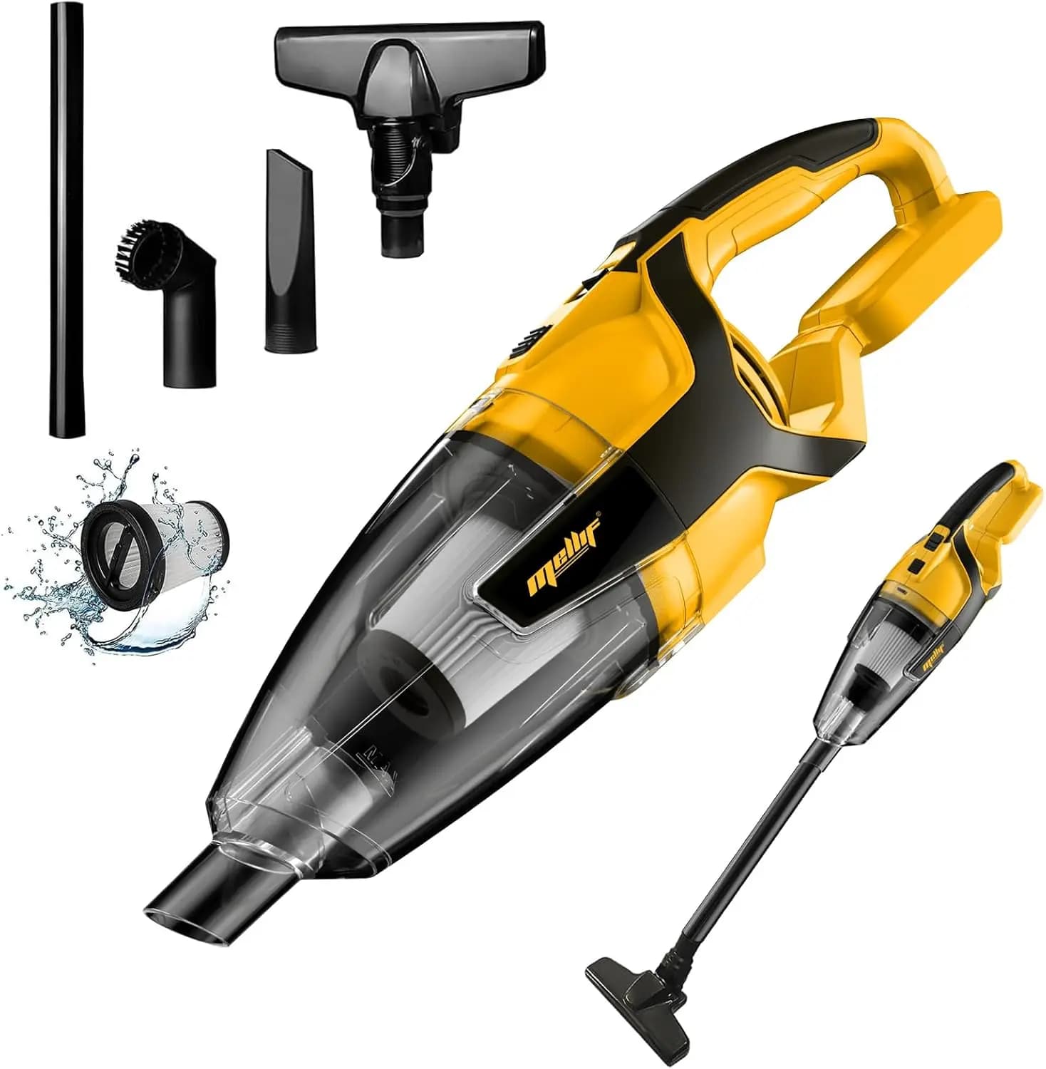 Aspirapolvere senza fili compatibile con batteria Dewalt 18V 20V (solo strumento) Aspirapolvere portatile per pavimenti in legno, moquette, peli di animali domestici