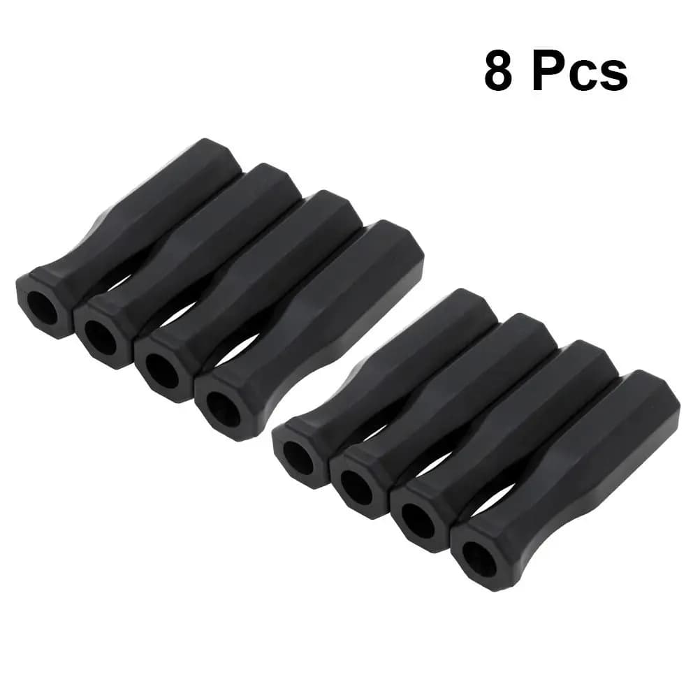8 Pezzi Coperture Nere per Maniglie di Calcio Balilla in Plastica Premium, Design Ergonomico Scanalato, Presa Superiore, Controllo della Coppia, Asta Ammortizzata