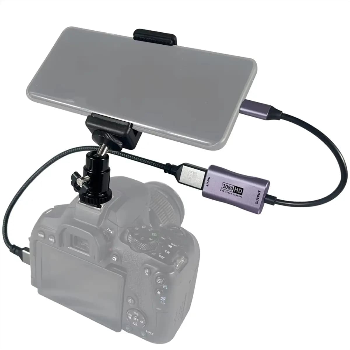 A49T For Phone Tablet Projector Camcorder MINI to -Compatible Adapter Cable 4K Video Capture Card for Vlog Filmmaker DSLR