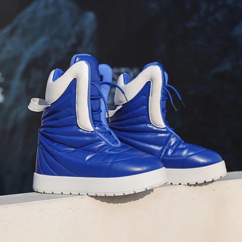 Stivali da neve da uomo Stivali da uomo caldi a prova di freddo per esterni Stivali morbidi antiscivolo resistenti all'usura Stivali lunghi con fondo spesso alla moda