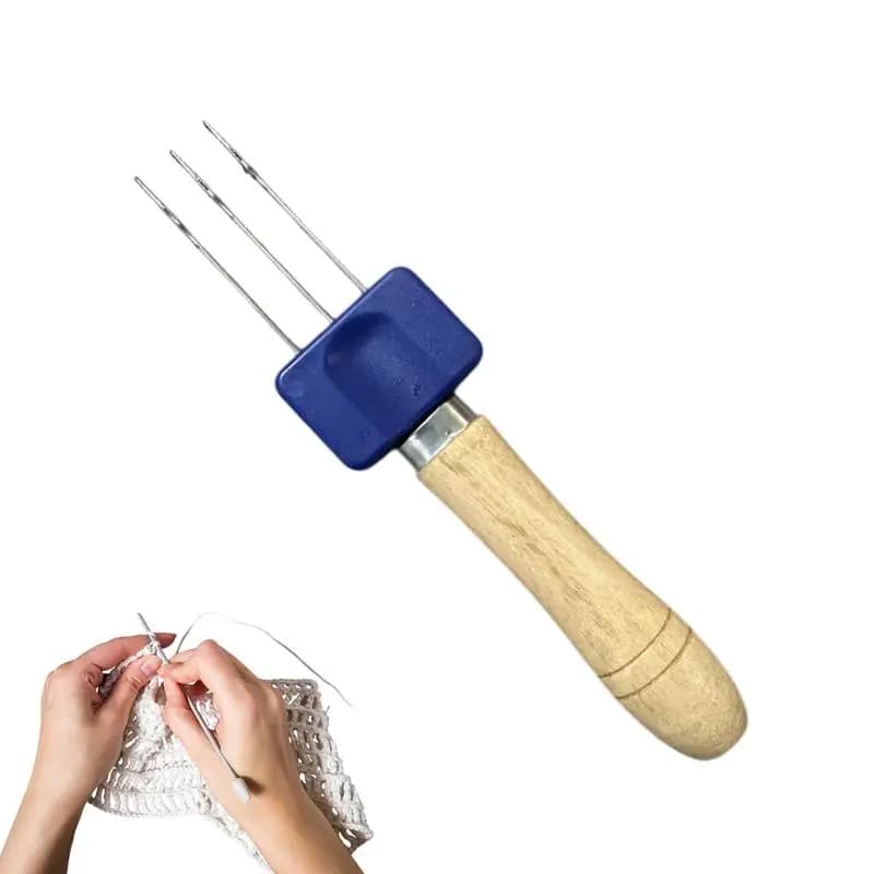 Strumento per uncinetto con chiusura Gancio per maglieria per cavo portatile Strumento per uncinetto con ago a 3 fermi per rilegatura o bordi Forniture per progetti di maglieria