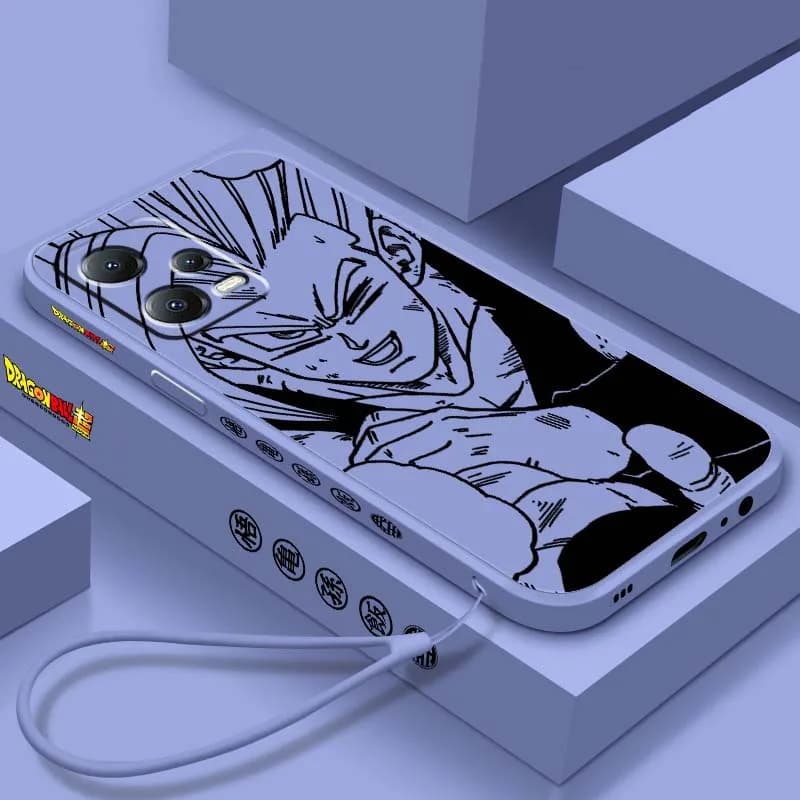 Custodia Morbida Nera e Bianca con Personaggio Cartoon e Cordino Liquido per Xiaomi Redmi Note 14 13 12 12S 11 11S Pro Plus 4G 5G
