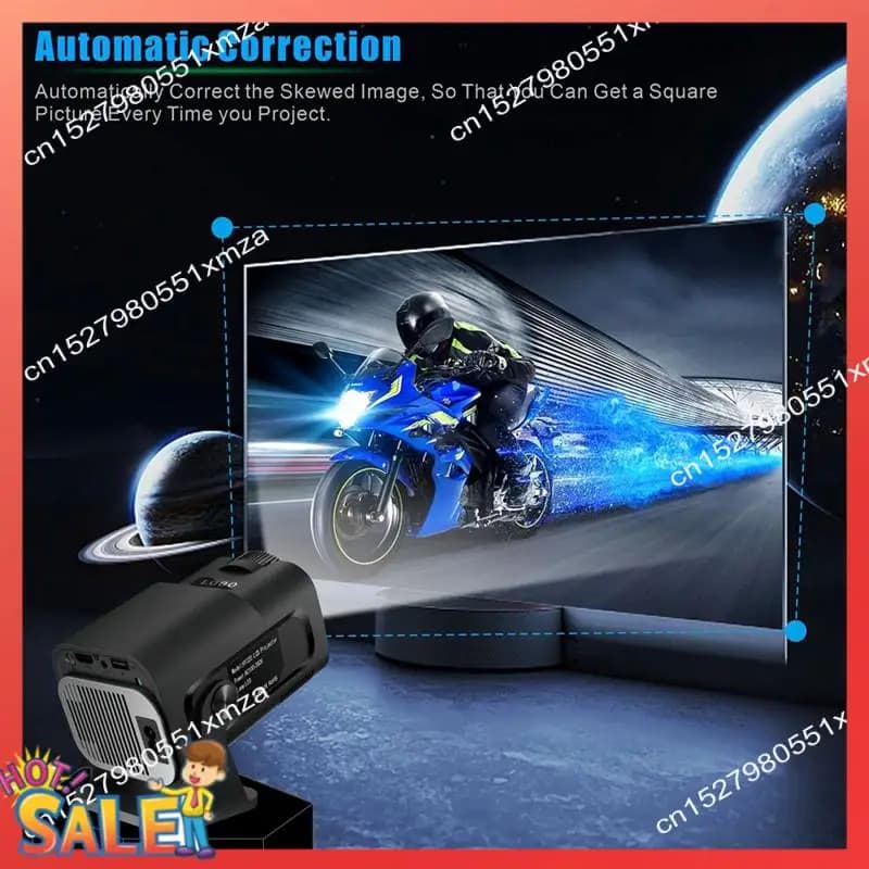 ABCL HY320 Mini proiettore nativo 720P Android 11 200ANSI Wifi6 BT5.0 Cinema esterno portatile 180 ° Proiettore girevole