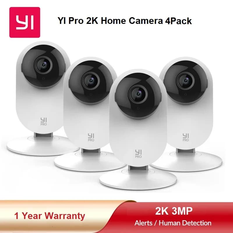 Telecamere YI 2K 3MP 2/3/4Pack Telecamere IP domestiche Sistema di sicurezza con visione notturna per ufficio/neonato/animale domestico Monitor Wifi CCTV
