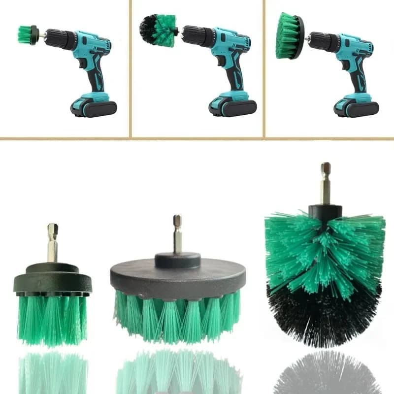 Cleaning Brush Kit Electric Drill Tip Spazzola For Heavy Duty Cleaning Strong Dirty Remover Hard bristles Brush Cleaning Car Mat