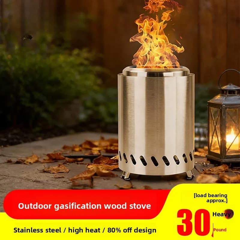 Firewood stove Outdoor portable camping folding firewood gasifier liner Picnic travel field stove