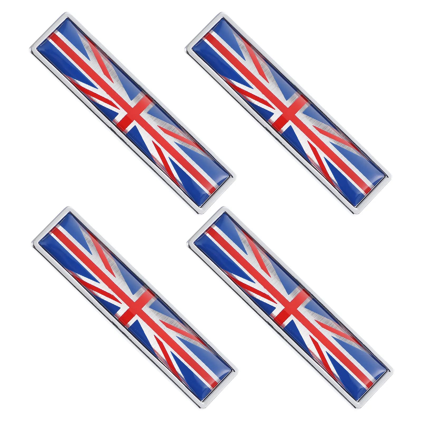 Set di 4 Adesivi Metallici per Auto con Bandiera del Regno Unito, Stemmi Patriottici in Lega di Zinco per Veicoli, Camion e Porte