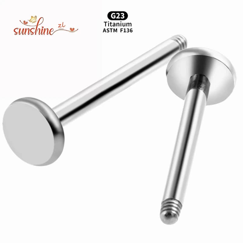 10 pz/50 pz G23 Titanio Penetrante Labret Bar Labret Anello Orecchino Borchie Sostituzione Penetrante Post Gioielli Per Il Corpo