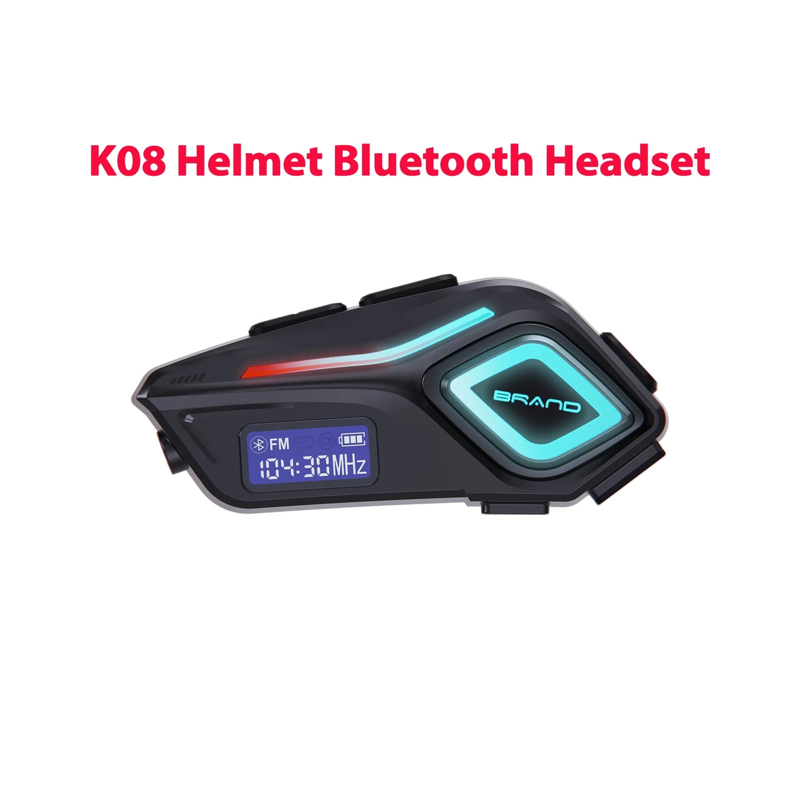 Auricolari Bluetooth K08 per Casco, Cuffie Intelligenti con Cancellazione del Rumore, Impermeabili, per Ciclismo, con Radio FM e Assistenza Vocale, Auricolari per Moto