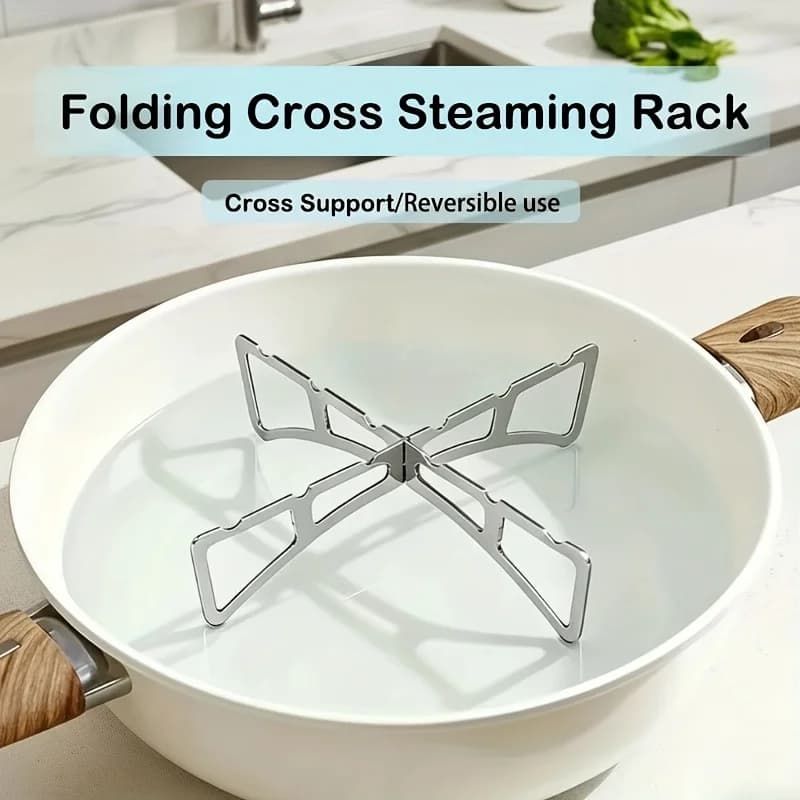 Griglia Pieghevole in Acciaio Inox per Cottura a Vapore, Portatile e Impermeabile, per Campeggio e Cucina all'Aperto, Facile da Pulire e Durevole