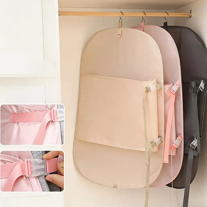 1/2PCS Closet Hanging Clothes Storage Bag Space Saving 50% Foldable Compression Board Wardrobe Storage Home Organization
