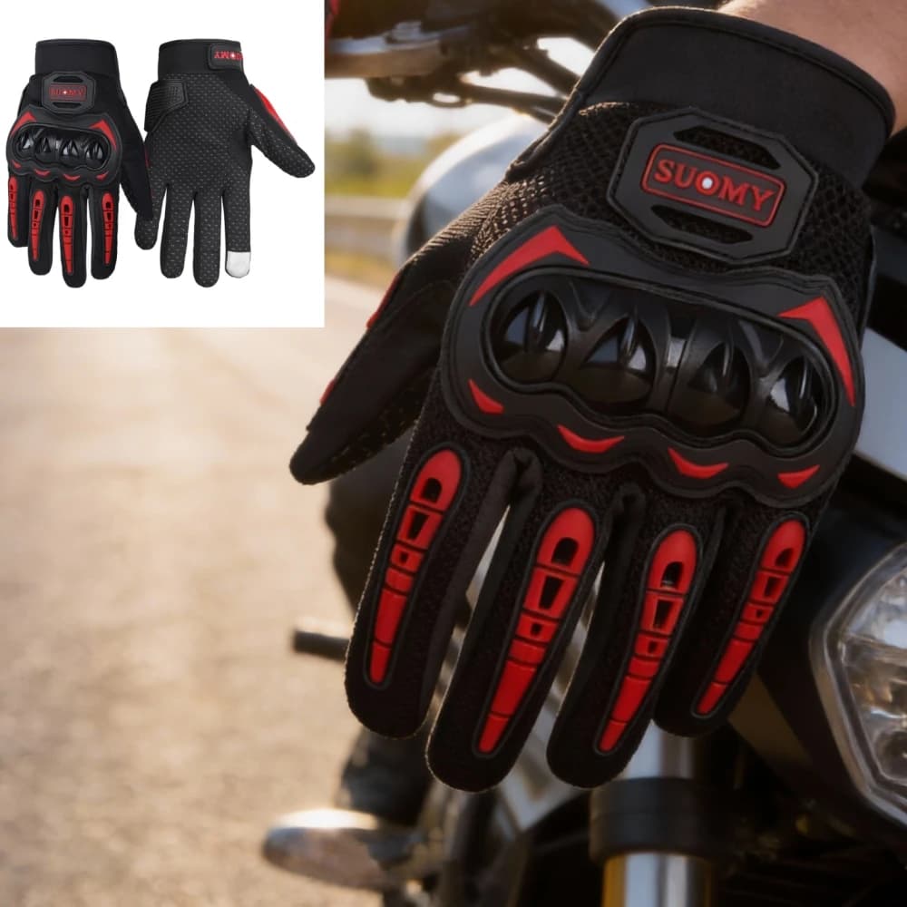 Suomy SU-33 Guanti da moto estivi – Guanti da equitazione da motocross con touch screen traspirante in rete Uomo Donna