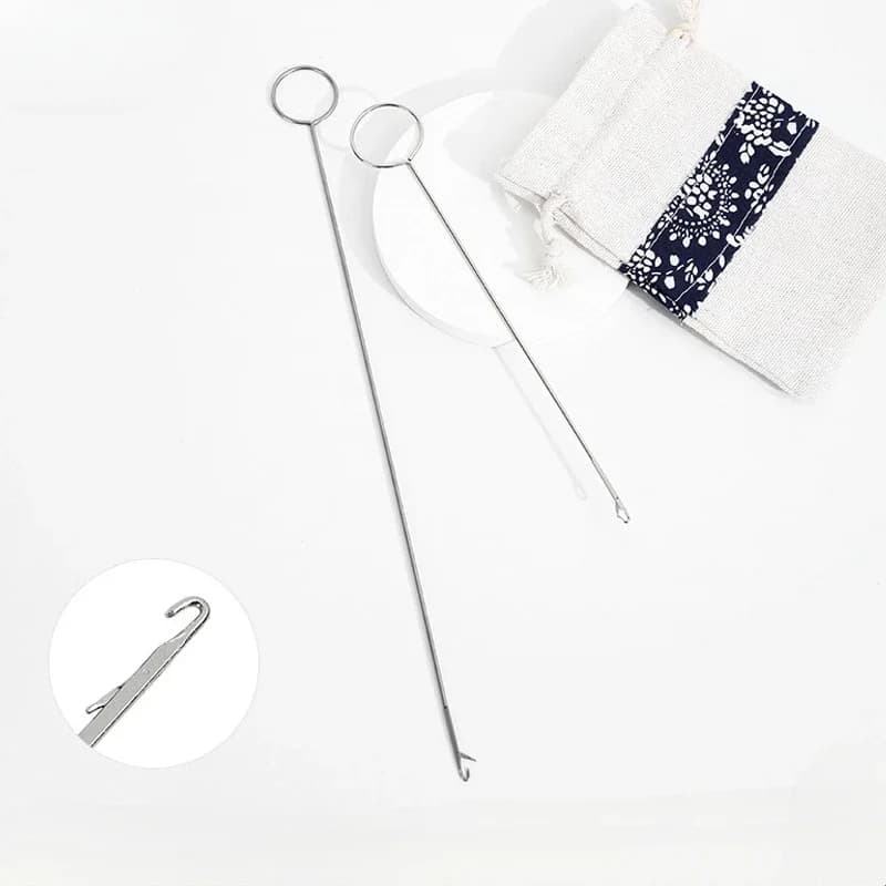 Gancio per tornitura ad anello per cucire in acciaio inossidabile Tubi per tessuti per tornitura Strisce per cinture per cinghie Accessorio per maglieria per strumento per smaltatura fai-da-te fatto a mano