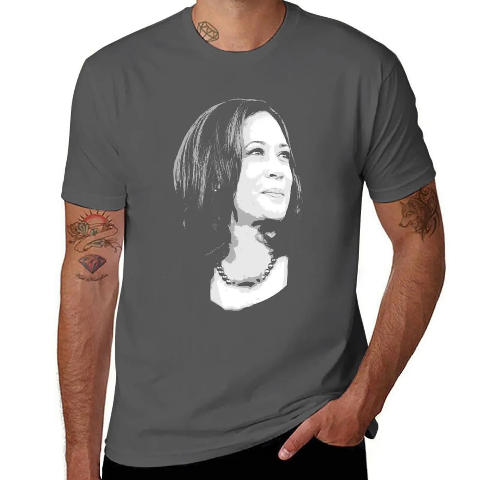 Kamala Harris print T-shirt, outdoor protective T-shirt with sunscreen
