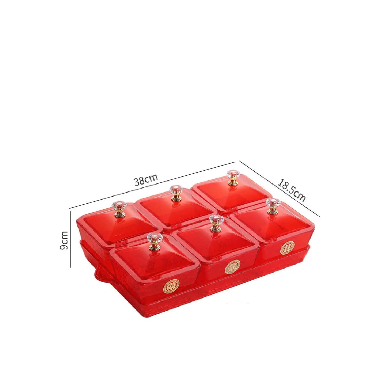 Piatto per Servire Frutta Secca, Scatola per Snack e Caramelle, Contenitore per Alimenti, Vassoio Diviso per Snack per Casa e Sala da Pranzo