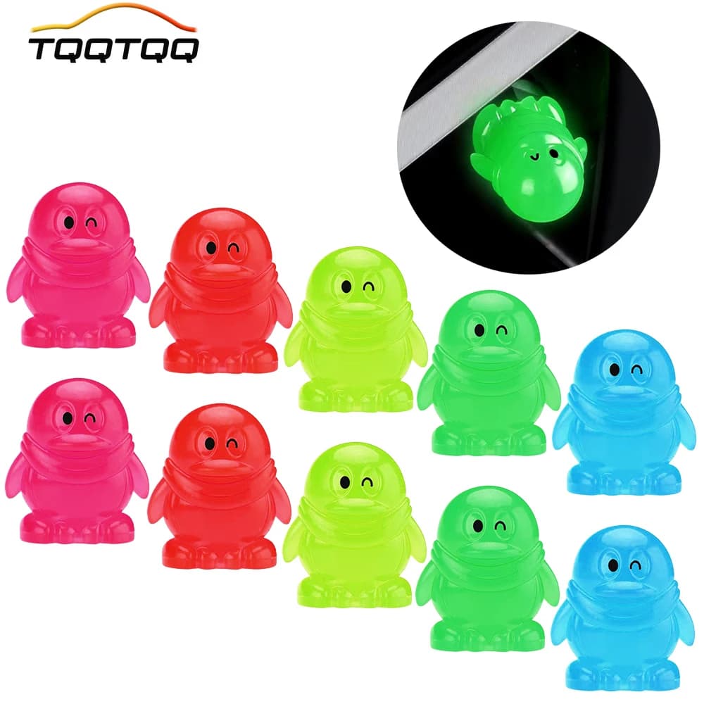 Cappucci stelo valvola pneumatici Accessori bagliore notturno Ruota automatica Copertura aria pneumatico nottiluco universale illuminata fluorescente per auto bici