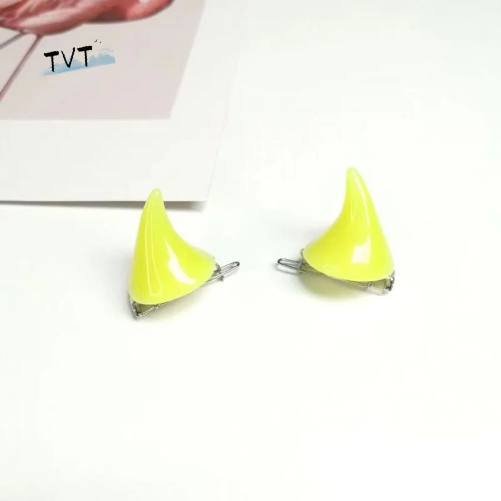 Candy Color Barrette Double 1 Pair Fancy Hair Accessory Stereo Women Hair Clip Hairpin Halloween Cosplay Devil Horn Ear Clip