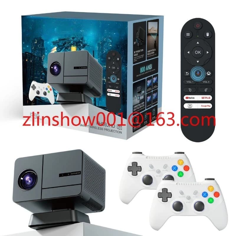 Gamepad Mini Proiettore H713 1080P 2 + 16GB 450 Lumen Smart TV Android 11 Wifi Home Theater Portatile LED Giochi Proiettori