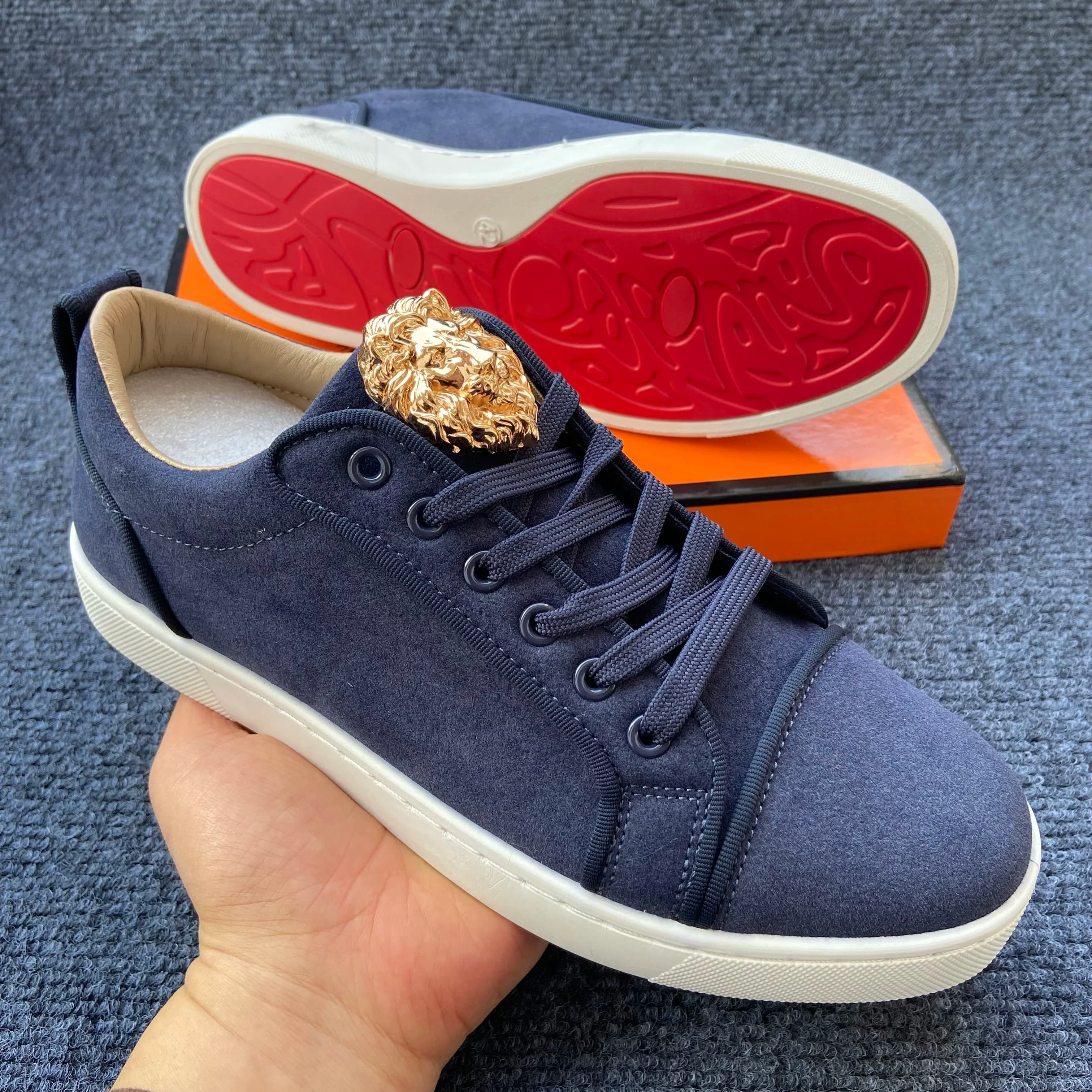 Scarpe casual nere e blu da uomo, sneakers casual in pelle scamosciata da uomo, scarpe da skateboard da uomo, scarpe da corsa da uomo, mocassini da uomo