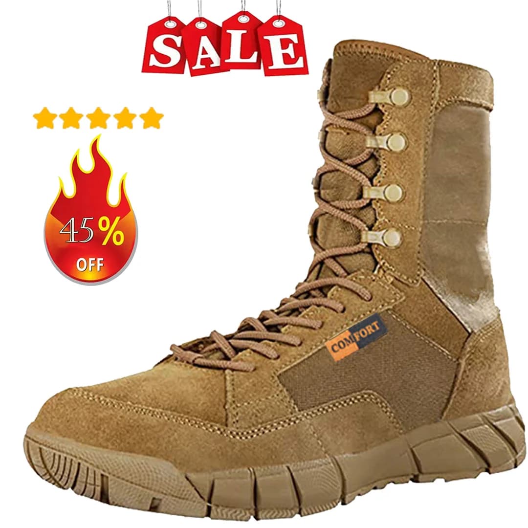 Scarpe tattiche da uomo leggere Stivali da combattimento Allenamento Stringate Scarpe da trekking traspiranti impermeabili Botas da esterno
