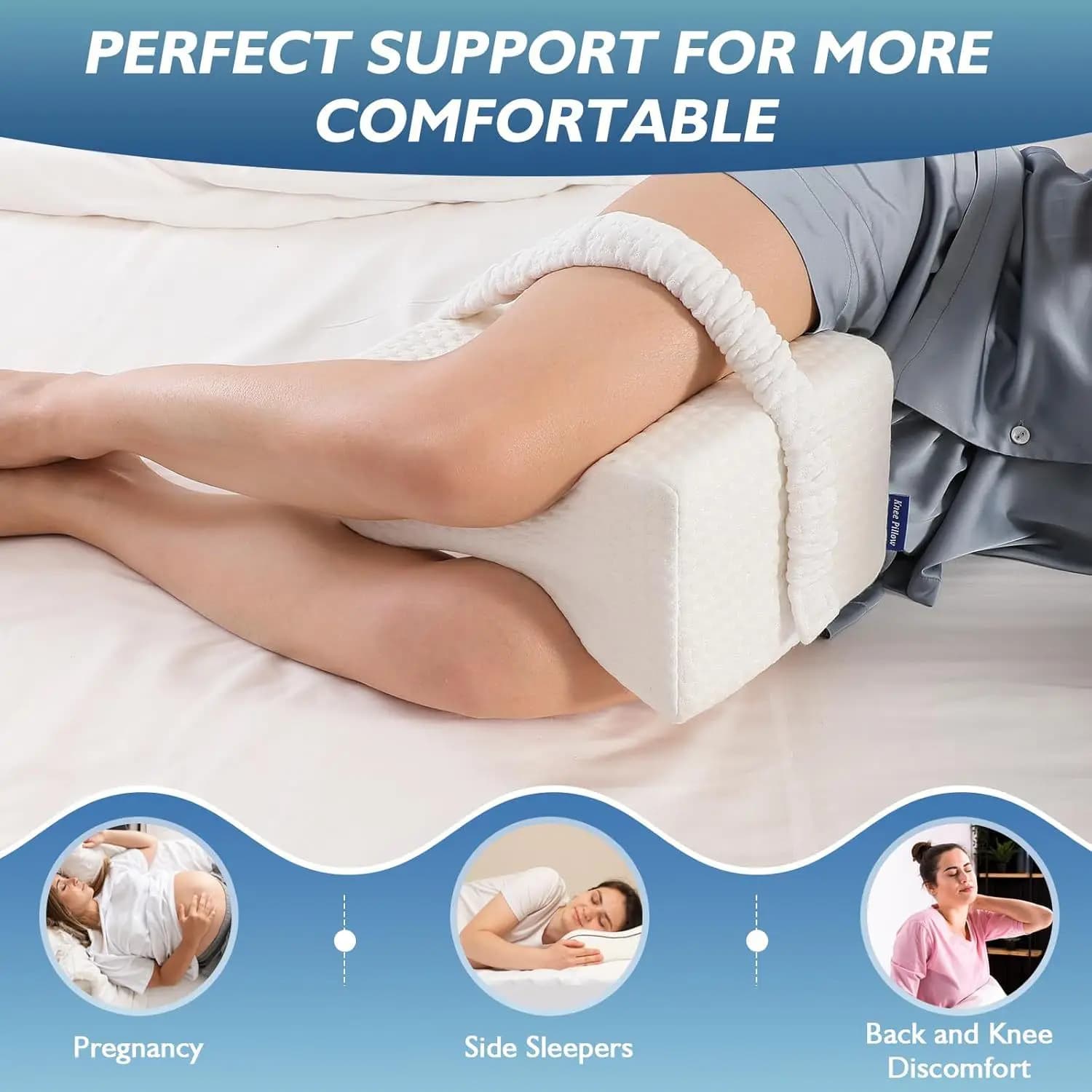 Cuscino per le gambe del ginocchio, cuscino laterale in memory foam a rimbalzo lento, cuscino per alleviare l'anca per l'ascensore delle arti superiori e inferiori