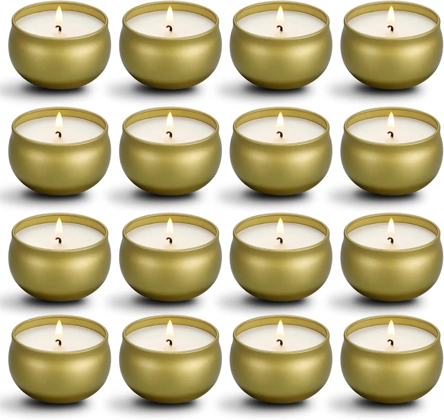 Set di 16 Candele in Barattolo da Viaggio in Cera di Soia Naturale, Regali Aromaterapici per Riunioni Familiari e Occasioni Festive