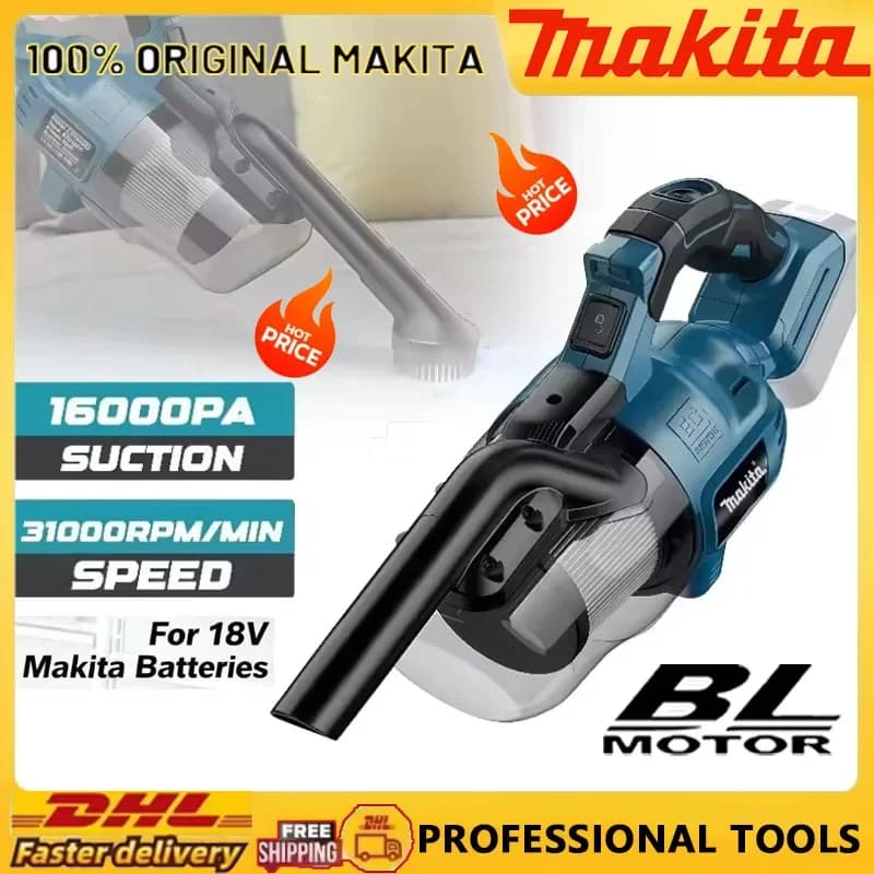 Makita Collector Floor Carpet Aspirapolvere senza fili per auto Palmare Dus Strumento elettrico per la pulizia dei peli degli animali domestici Batteria 18V