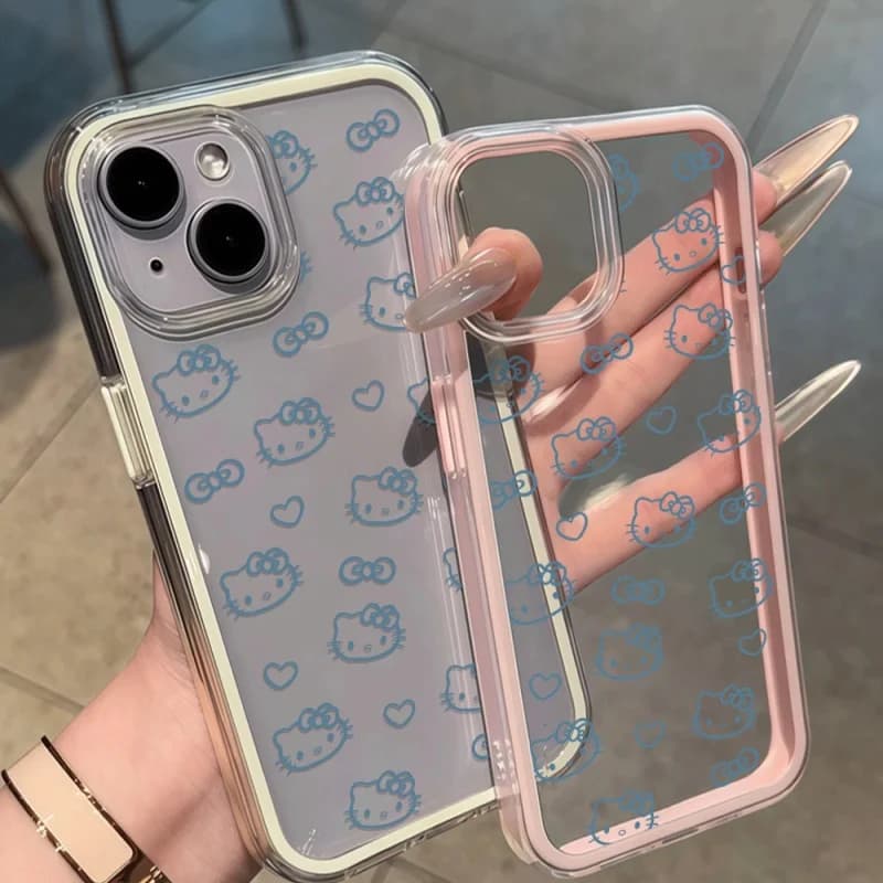 Custodia Trasparente Antiurto Full HelloKitty Candy Color per iPhone 17 16 15 14 13 11 12 Pro Max 16 14 15 Plus