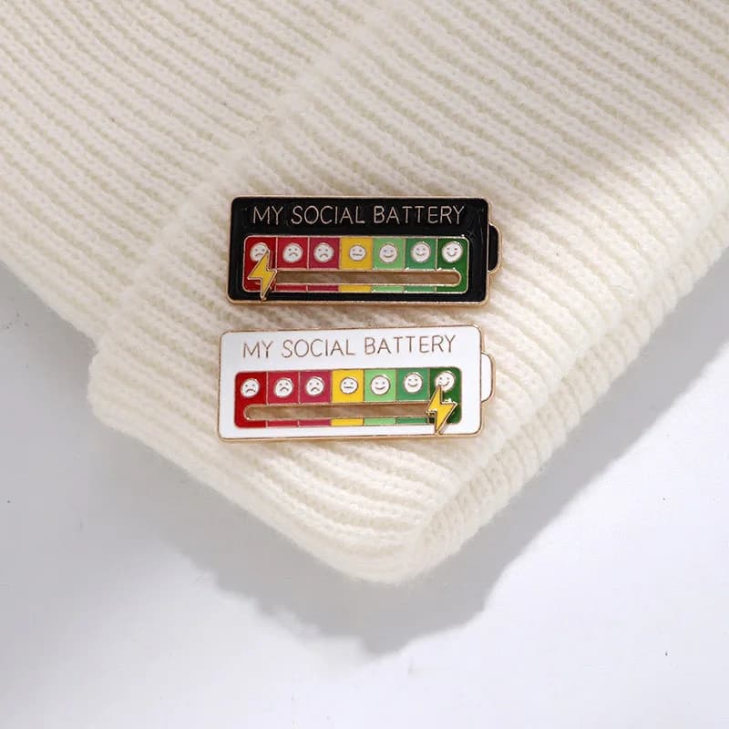 Electric Mood Brooch New Energy conversion create social brooch for clothes cute women's and men clothing pin backpack trendy