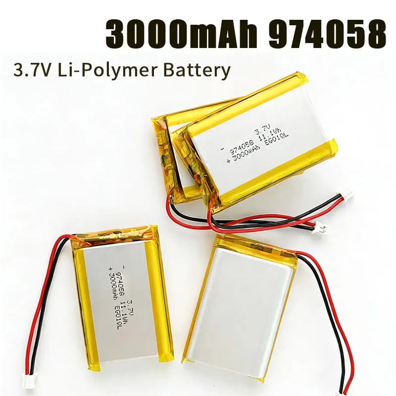 3.7V 3000mAh Lipo Battery PH2P Connector for Massage Gun GPS Navigator Aeromodelling 974058 Lithium Polymer Rechargeable Cell