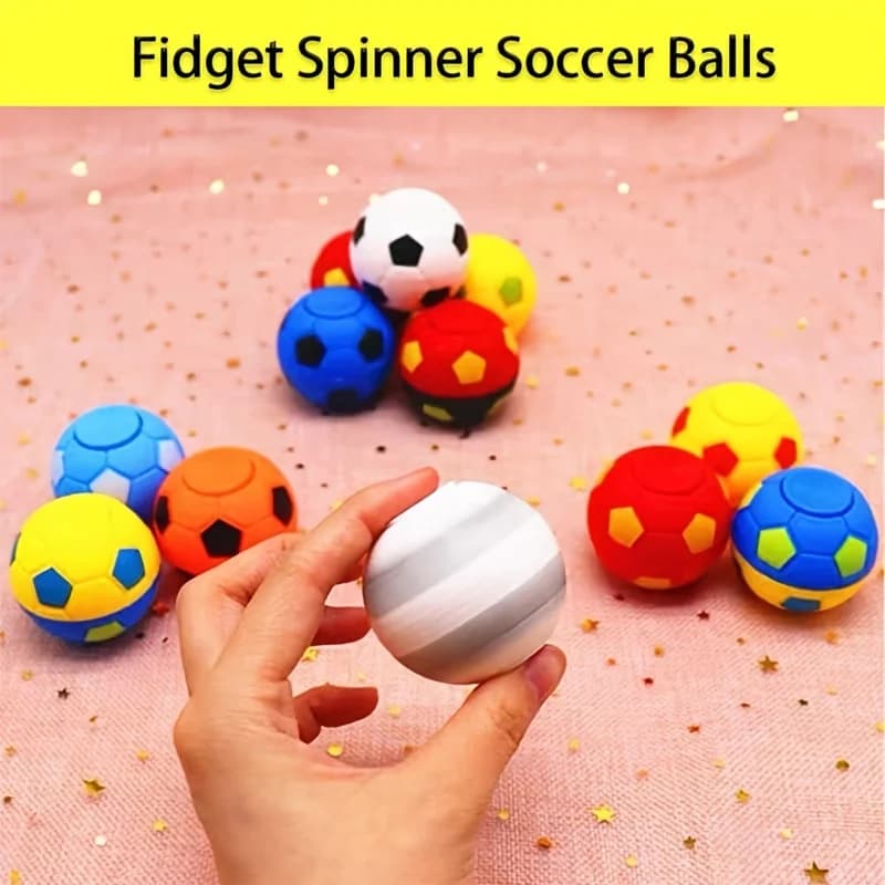 Mini Fidget Spinner a Forma di Pallone da Calcio, Giocattolo Antistress per Dita, Fidget Sensoriale per Premi per Feste di Bambini e Ricompense in Classe