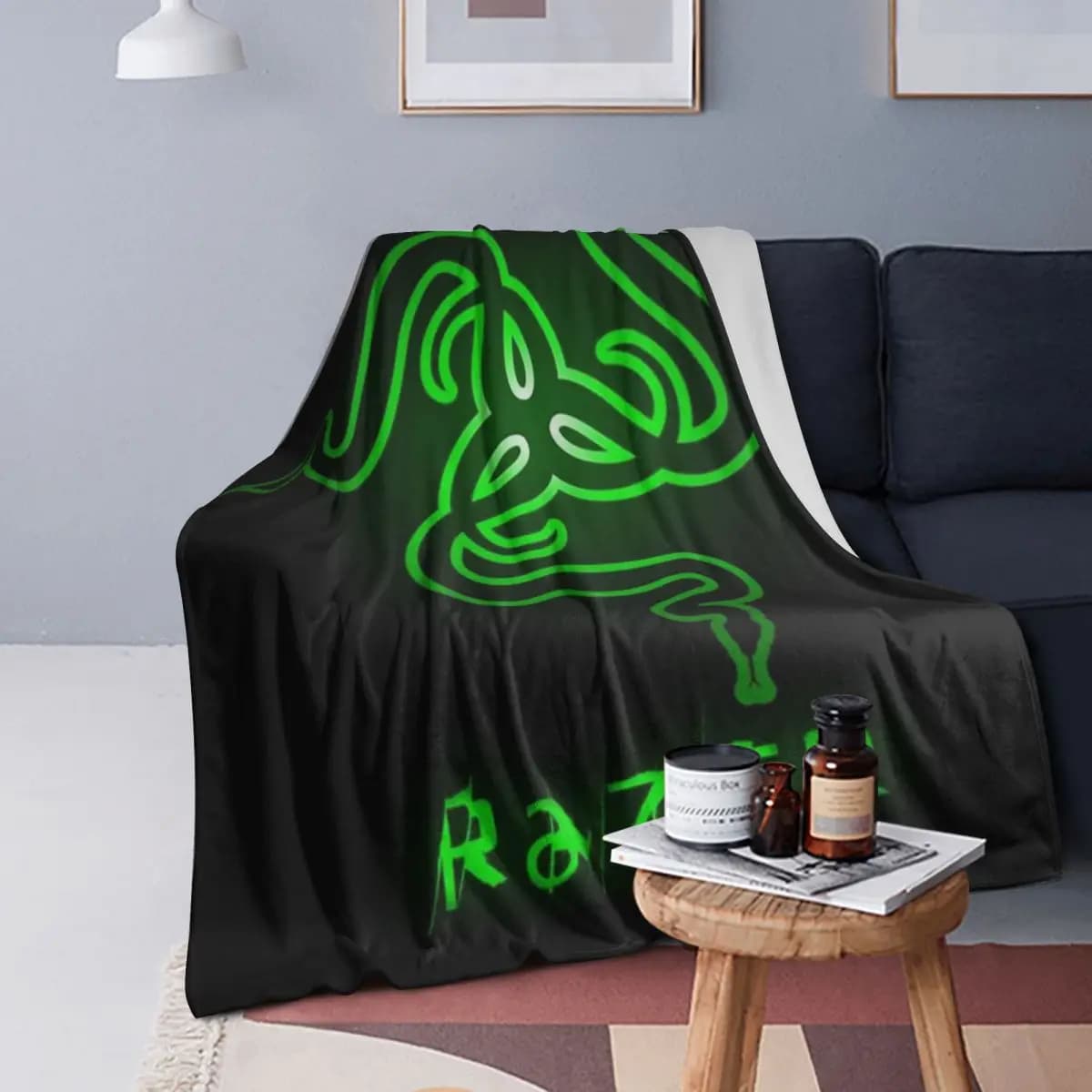 Coperta da gioco Razer, morbida e calda coperta in flanella, per letto, soggiorno, picnic, viaggio, divano di casa